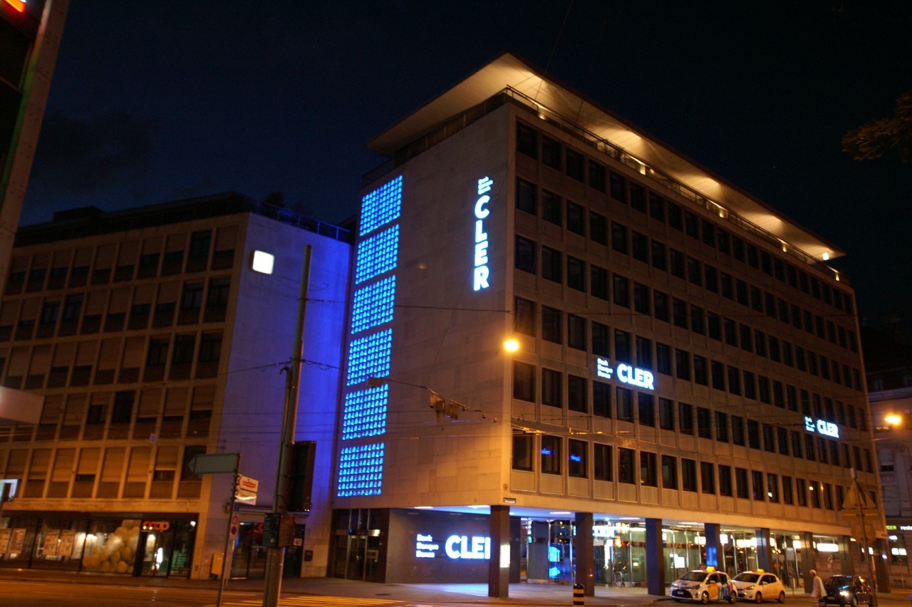 LED Fassadenbeleuchtung Bank Cler Aeschenplatz Basel